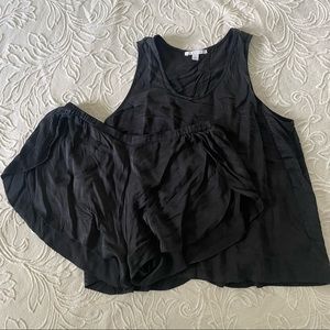 Black Washable Silk Lunya Sleep Set